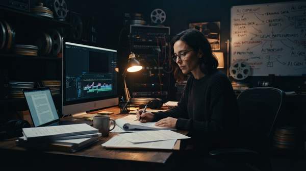 Editorial illustration for AI in Film and TV: Three Legal Battlegrounds Every Creator Needs to Understand
