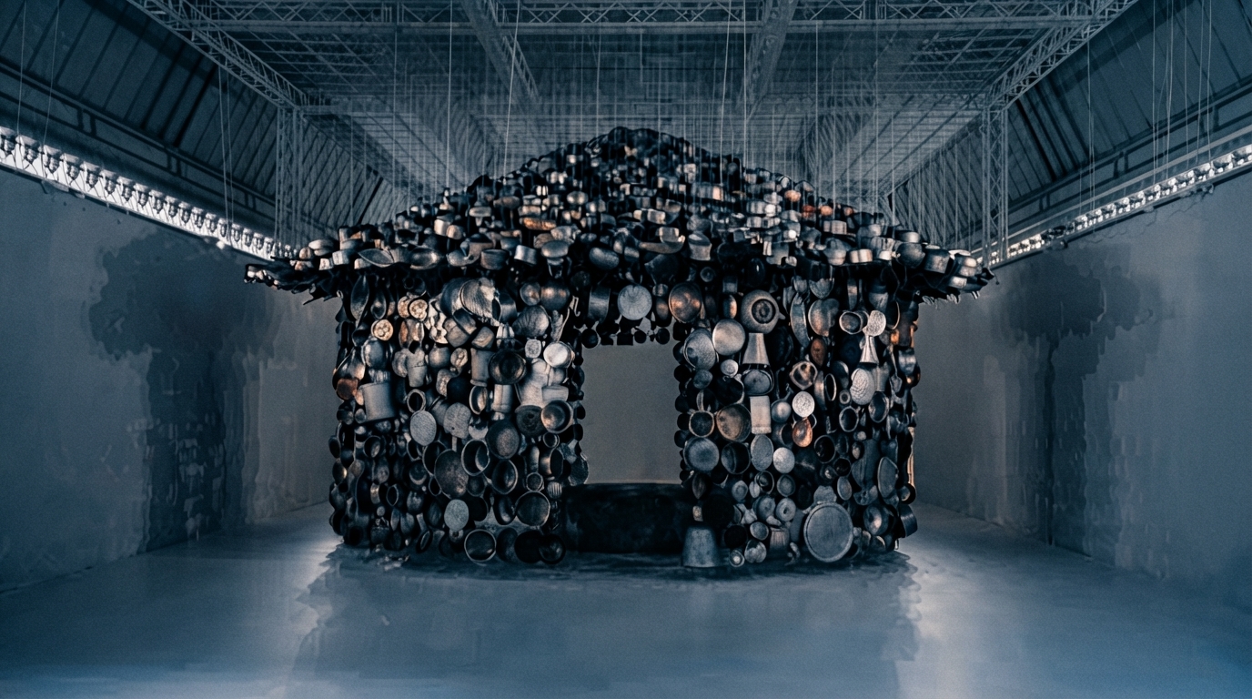 Editorial illustration for Three Contemporary Artists Who Turn Discarded Things Into Argument: Guerra de la Paz, Subodh Gupta and Tony Cragg Compared